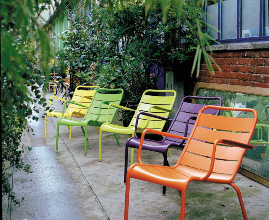 fermob multicolored Luxembourg chairs made in France