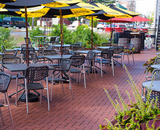 pine hall's stormpave bricks outside lancaster brewing company