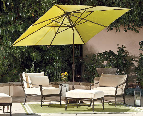 treasure garden square umbrella in green fabric with brown jordan outdoor furniture