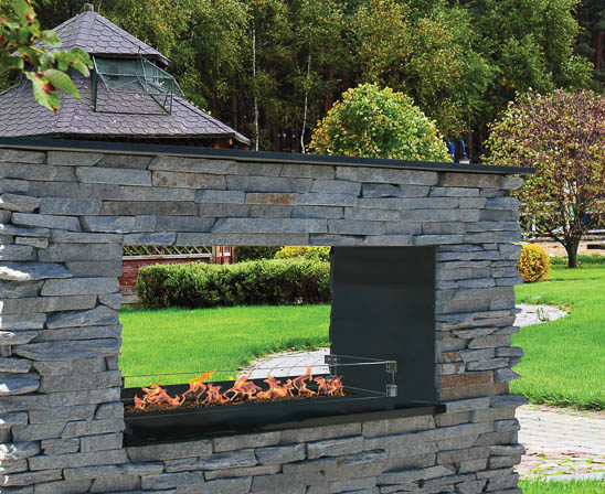 key west see through outdoor fireplace from firegear