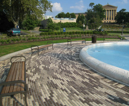 whitacre greer boardwalk brick pavers Philadelphia museum of art