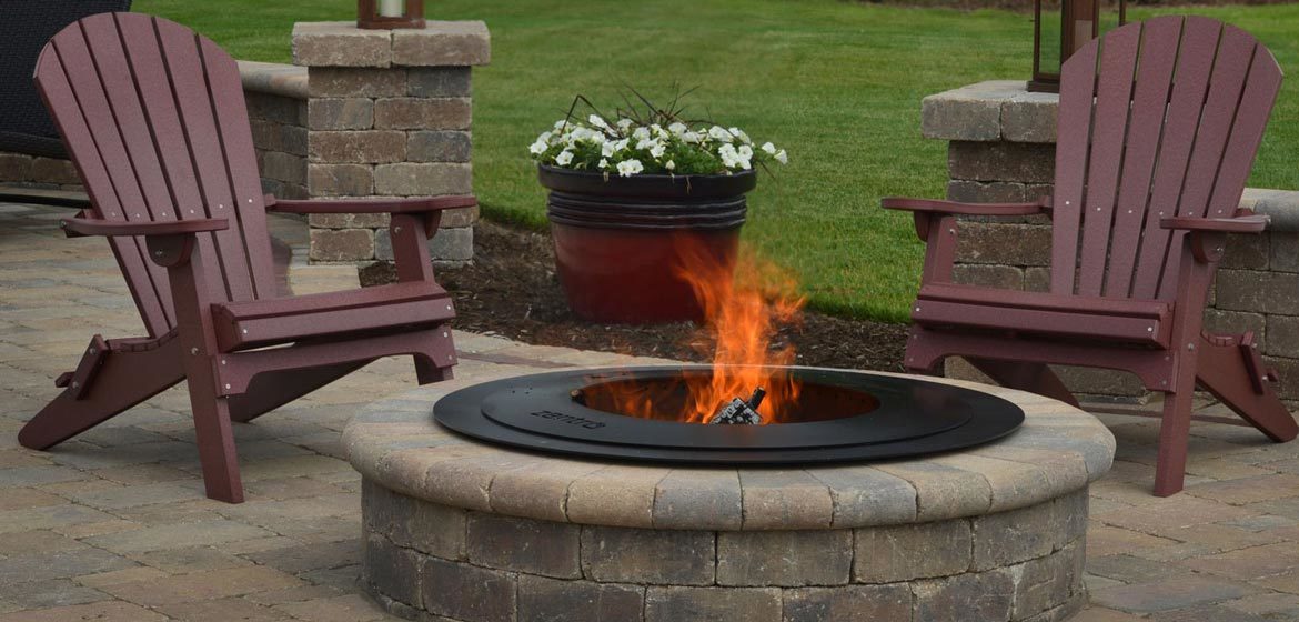 breeo zentro smoke-less fire pit insert in retaining wall block fire pit