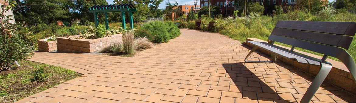 ep henry eco cobble permeable concrete pavers in harvest blend color at calvin coolidge high school