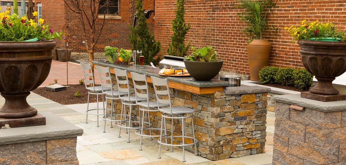 penn stone outdoor kitchen display with eldorado outdoor kitchen and aog american outdoor grill outdoor kitchen kegerator and andover natural thin stone veneer filo blue natural stone outdoor kitchen countertop