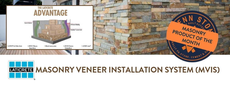 laticrete mvis masonry veneer installation system is penn stone's featured product for september 2018