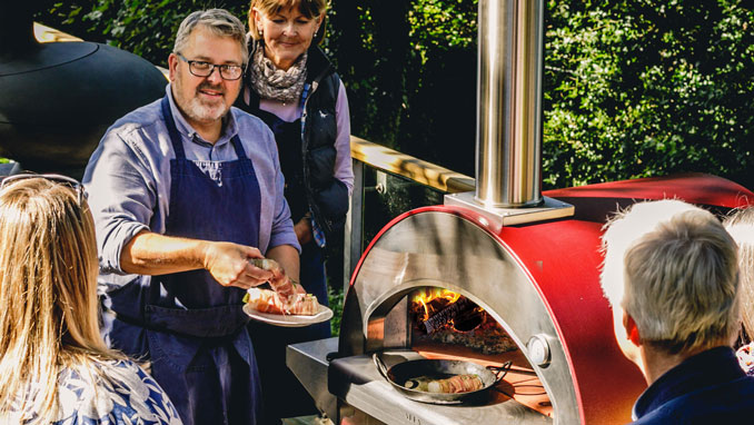 on august 15 penn stone will host alfa ovens to demonstrate cooking steak and potatoes in a wood pizza oven