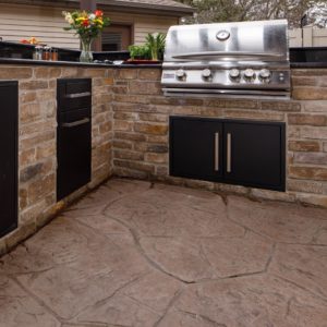 Outdoor kitchen area. 