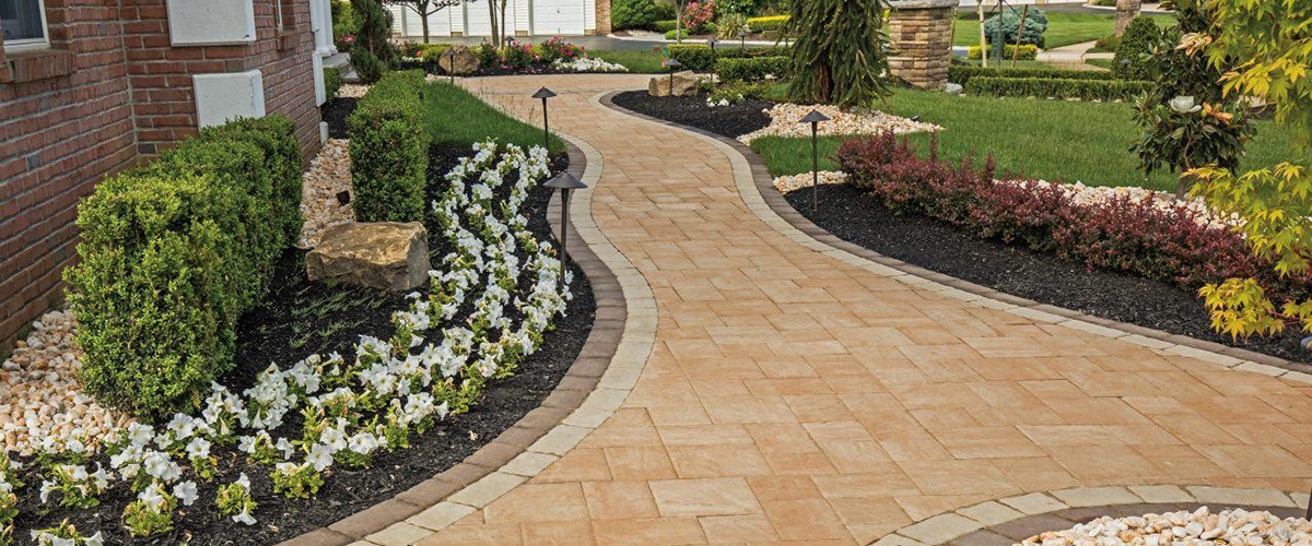 Concrete pavers patio and walkway. 