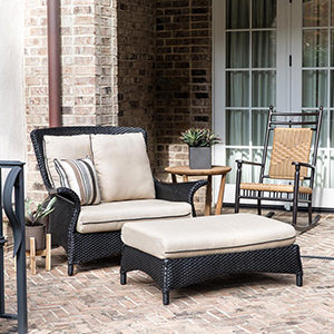 Lloyd Flanders woven outdoor furniture. 