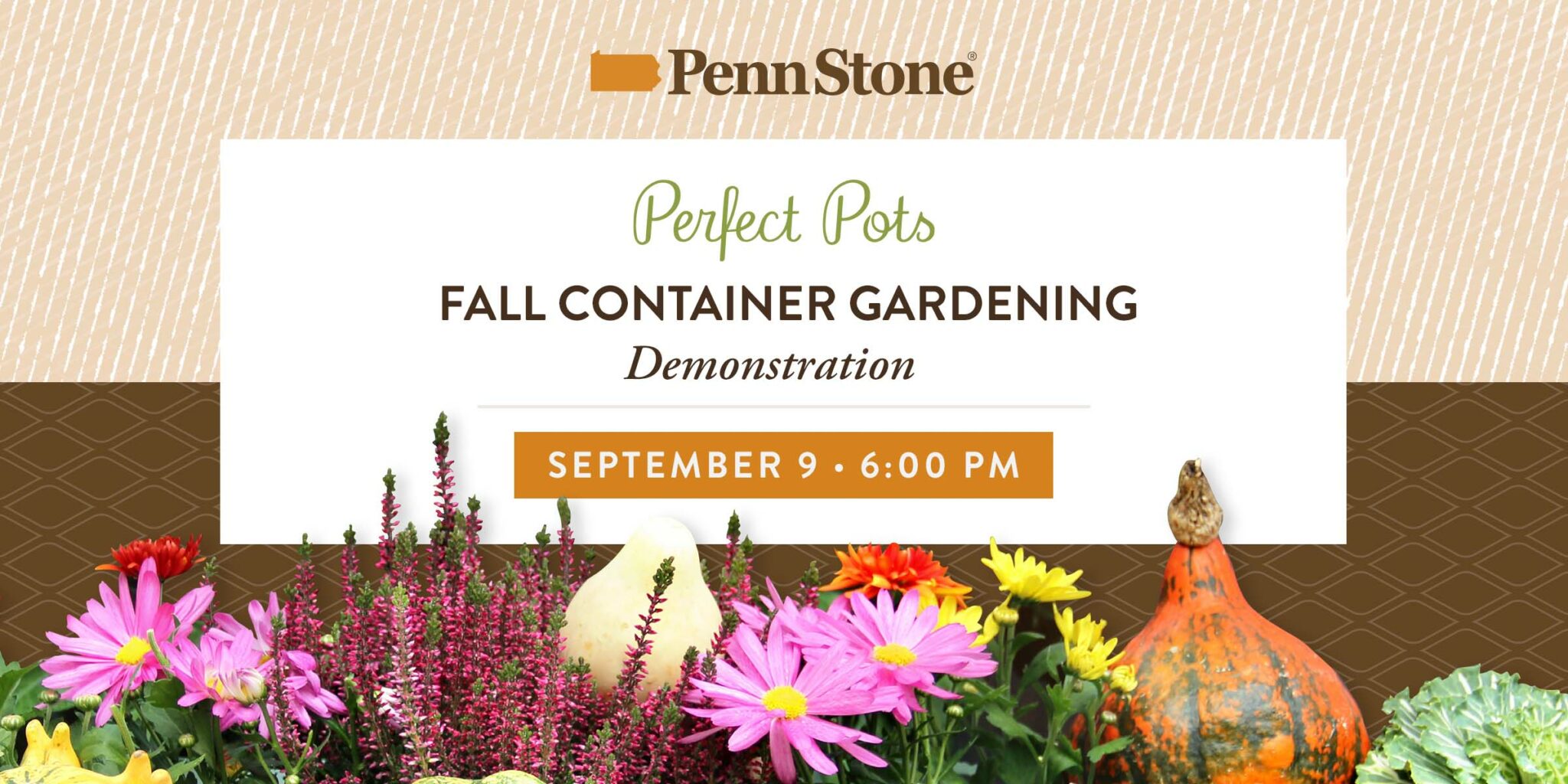 on september penn stone will host a fall container gardening demonstration featring laura lapp from perfect pots