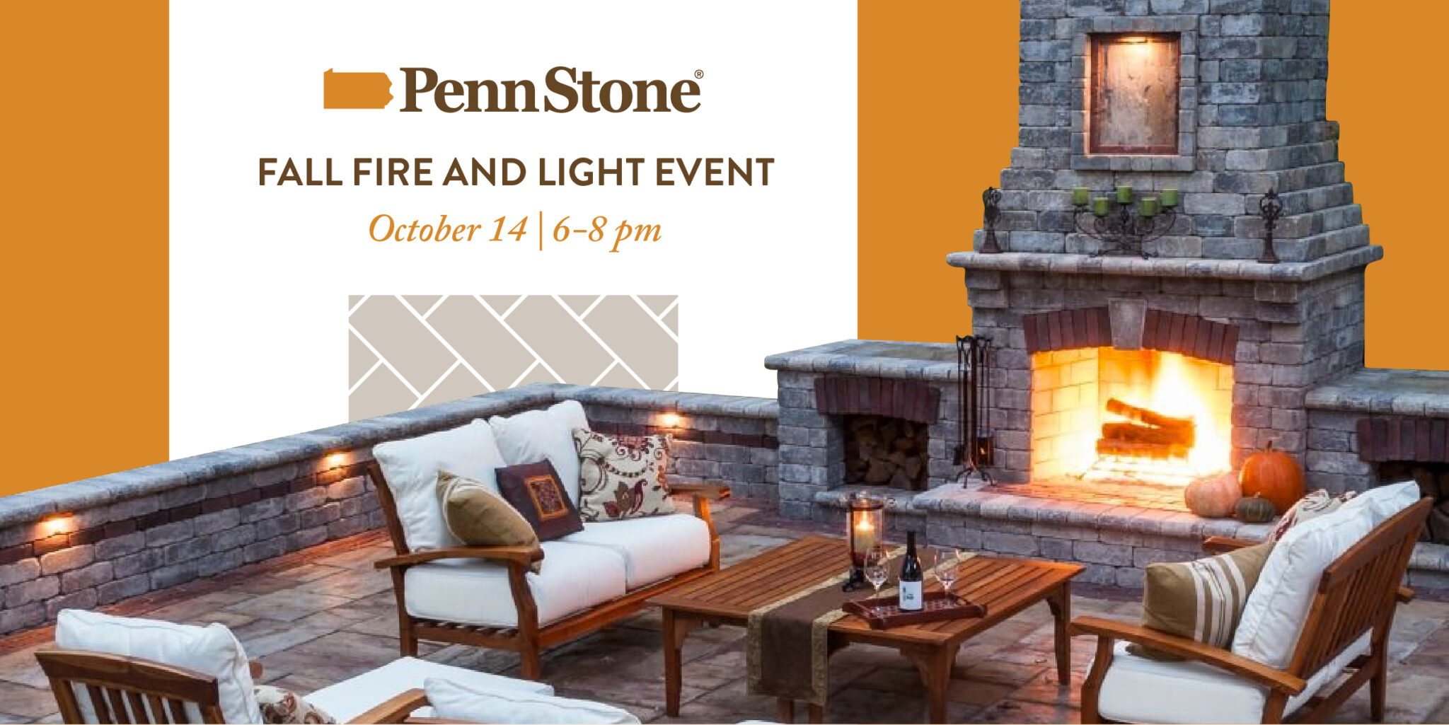 join us on thursday october 14 for a reception showcasing our collection of fire pits, outdoor fireplaces, pizza ovens and landscape lighting