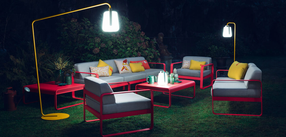 Fermob balad outdoor stand lamps.