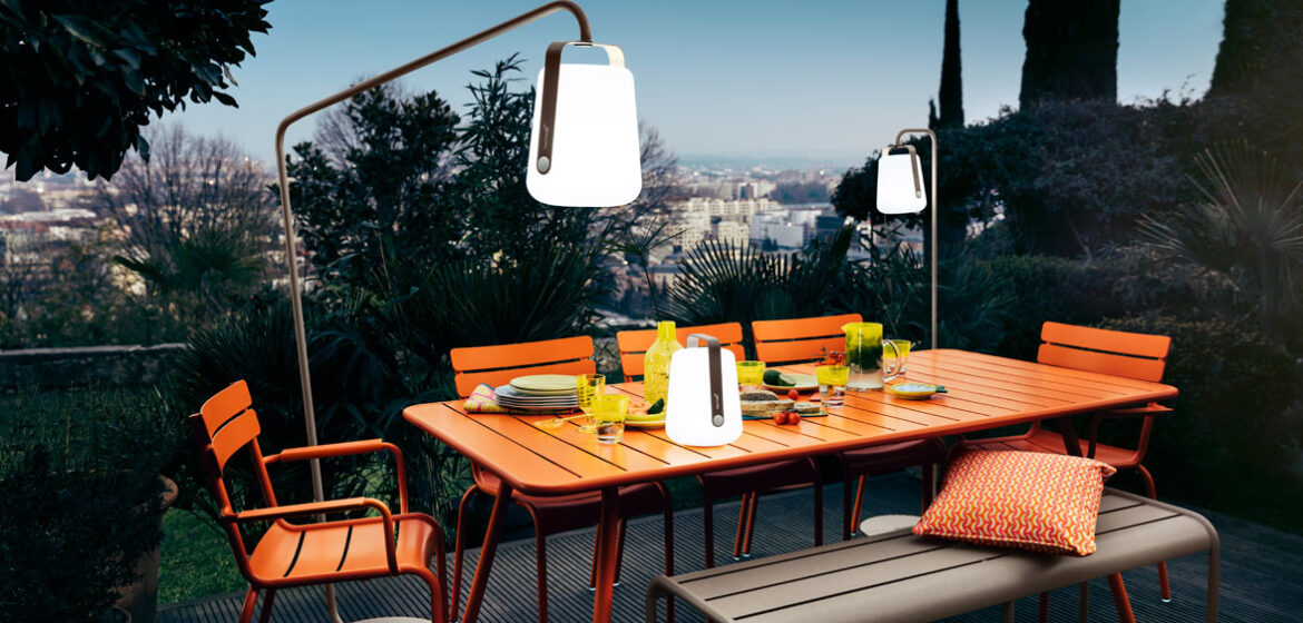 Fermob balad outdoor stand lamps.